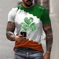 thumbnail image 2 of Camisetas Casuales Cuello Redondo Día de San Patricio Impresión Suéter, Manga Corta Blusa Deportiva para Hombres, 2 of 3