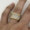 thumbnail image 3 of Triple Row Princess Cut Eternity Band Gold Mens CZ Bling Ring (11), 3 of 4