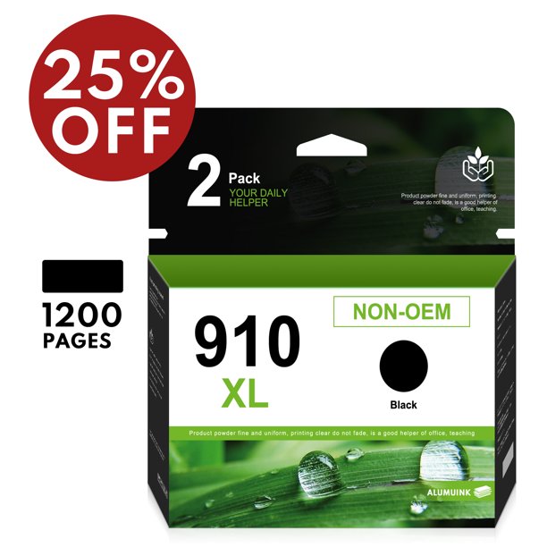 910XL Ink Cartridge (Black,2 Pack) Replacement for HP Color Combo Pack