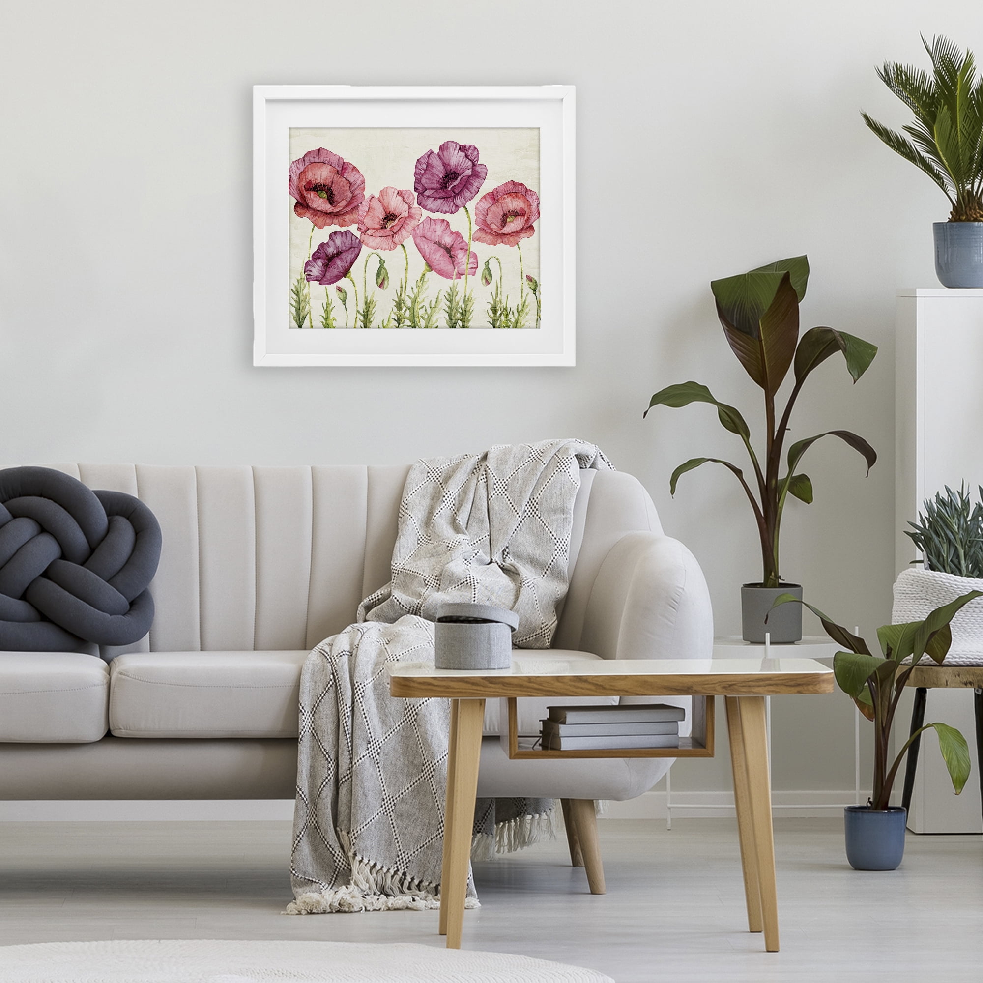 Stupell Industries Poppy Days Vintage Blooms White Framed Print Under Glass, design by Kim Allen