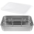 thumbnail image 1 of HLONK Stainless Steel Bakeware Roasting Pan Food Tray Display Rack Plate with Restaurant Baking, 1 of 6