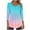 Sky Blue 1, variant on Women's Blouses Shirts Summer Casual Printing Plus Size Round Neck 3/4 Sleeve T-shirt Blouse Tops Work Tunic Party Going Out Dressy