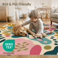 thumbnail image 4 of ODIKA 3'x5' Washable Area Rug Multicolor Floral Abstract Design Vibrant Botanical Motif with Modern Flair for Hallway, Laundry Room, Non-Slip, Flatweave, Easy Care, 4 of 7