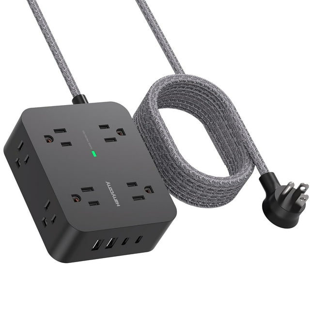 Protector contra sobretensiones Power Strip de 6 pies con 8 salidas y 4 puertos USB