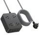 thumbnail image 1 of Tira de alimentación con protector contra sobretensiones de 5 pies / 6 pies / 10 pies / 15 pies / 20 pies, 8 tomas con 4 puertos de carga USB, enchufe plano extensor de 3 salidas laterales, montaje en, 1 of 5