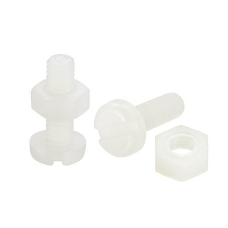 

Uxcell 20 Pairs Nylon Screw Nut Assortment M4x12mm Slotted Pan Head Screws & M4 Hex Nuts