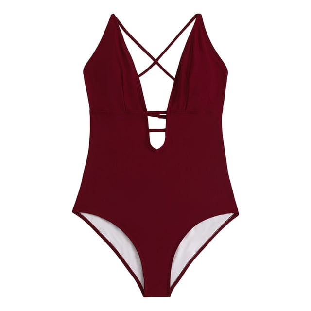 Gibobby Trajes de Baño para Mujer Nuevo traje de baño europeo y americano con espalda abierta y correa sexy para mujer(Rojo,G)
