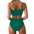 thumbnail image 4 of Wancir Womens Strappy High Waisted Bikini Sets Two Piece Spaghetti Straps Swimsuits Color Block Full Coverage Bathing Suits, 4 of 4