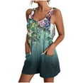 thumbnail image 2 of YANHAIGONG Women's Summer Comfortable Casual Suspender Printing Shorts Pocket Jumpsuit Shorts, 2 of 5