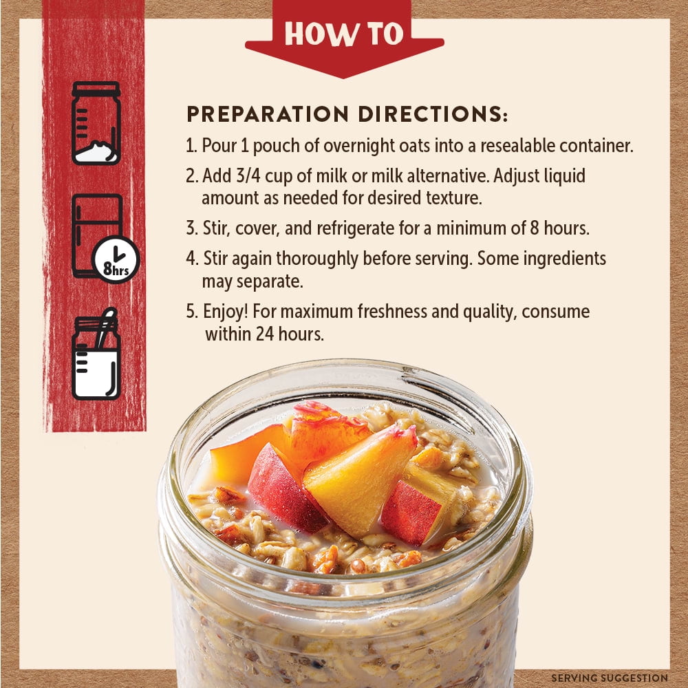 (3 pack) Kodiak Protein-Packed Peach Overnight Oats, 2.47 oz