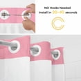 thumbnail image 5 of Pink No Hook Shower Curtain Waterproof, Bathroom Curtains with Snap in Liners and See Through Top Window, Pure Pink Hotel Style Bathtub Curtains Shower 72"Wx84"L, 5 of 8