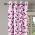 thumbnail image 2 of Ambesonne Hippie Grommet Curtain, Butterflies Colors, 50" x 72", Pink Purple, 2 of 6