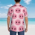 thumbnail image 3 of Lsque Pig Nose pattern Hawaiian Shirt for Men, Unisex Summer Beach Casual Short Sleeve Button Down Shirts-Small, 3 of 9