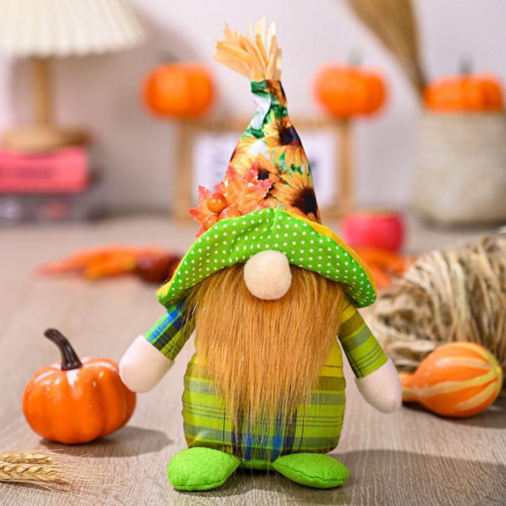 Fall Gnome Plush Sunflower Figurine Faceless Gnome Dolls Beard Dwarf