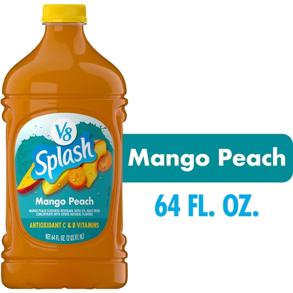 V8 Splash Mango Peach Flavored Beverage, 64 fl oz Bottle