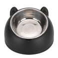 thumbnail image 3 of Comedero para gatos y perros de acero inoxidable, antideslizante (con cuenco de acero inoxidable negro), 3 of 14