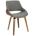 thumbnail image 2 of Contemporary Home Living Set of 2 Gray and Walnut Brown Fabrizzi Dining/Accent Chair 32.25”, 2 of 5