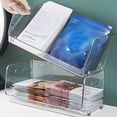 thumbnail image 4 of Estante de almacenamiento, contenedor organizador apilable, estante de almacenamiento de maquillaje de mesa, 2 uds., 4 of 4