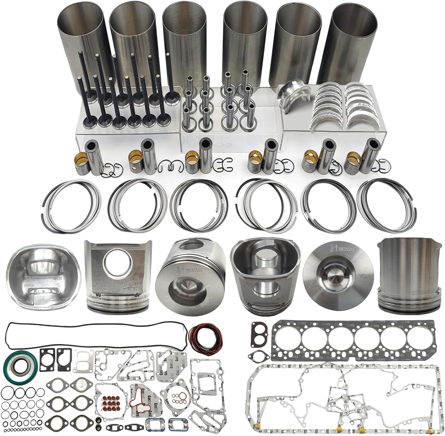 6068 Engine Overhaul Rebuild Kit For John Deere 4045 6068 Engine 6068D 6068T 6068H Round Combustion Chamber 57mm RE55512