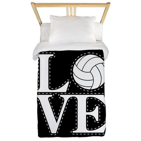 - CafePress - LOVE VOLLEYBALL BLK Twin Duvet - Twin Duvet Cover, Printed Comforter Cover Microfiber