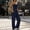 Navy, variant on Women's Ribbed Solid Color Sling Top with High Waist Flare Leg Pants Set Adjustable Drawstring Comfortable Two Piece Outfit for Spring Summer Casual Wear(Wine,2XL)