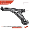 thumbnail image 3 of A-Premium 4Pcs Front Lower Control Arm and Ball Joint Assembly Sway Bar Link Stabilizer link Compatible with Mazda 2 2011-2014 1.5L, 3 of 9