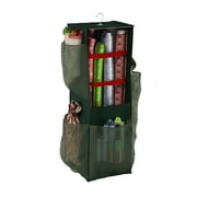 DTX INTL Tiny Tim Totes Hanging Wrapping Paper Organizer - 4-Sided Gift Wrap Station - Storage Compartments