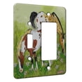 thumbnail image 1 of KuzmarK™ 2 Gang Single Toggle / Single Duplex Rocker Wall Plate - Appaloosa and Pinto Horse Art by Denise Every, 1 of 1
