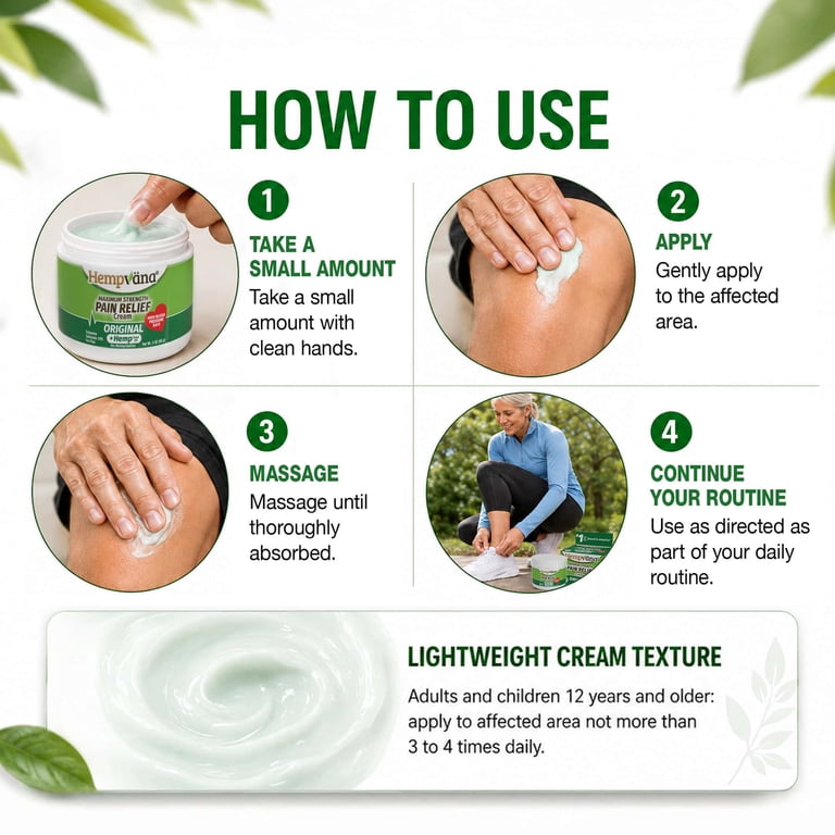 Hempvana Original Pain Relief Cream, Hemp Oil Formula photo 3