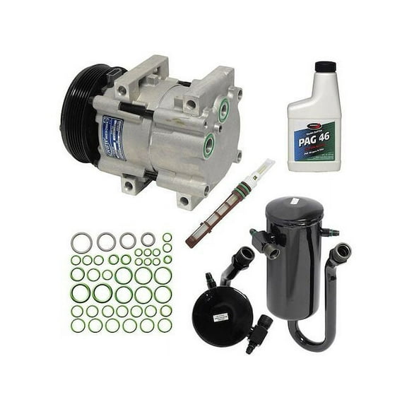 A/C Compressor Kit - Compatible with 1989 Ford Bronco V8 (with Factory Installed A/C and Red Fixed Orifice)