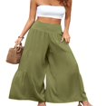 thumbnail image 3 of POINTERTECK Pantalons Larges Amples pour Femmes Taille Haute Couleur Unie Coupe Décontractée Plissée, 3 of 7