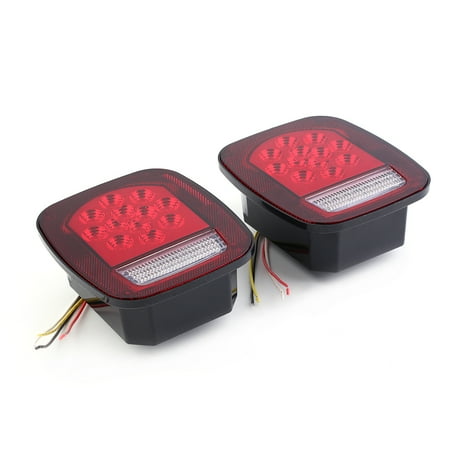 Universal 2 PCS 39 LED Truck Cars Stud Mount Stop Turn Warning Tail Light