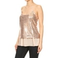 thumbnail image 2 of Feinuhan Fashion Womens Vest Sequin Spaghetti Strap Sheer Ruffle Crop Camisole Tank Top, 2 of 4