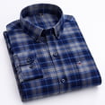 thumbnail image 5 of Camisa retro informal de algodón puro con estampado a cuadros y lavado enzimático para hombre, camisa bordada de primavera, 5 of 5