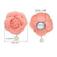 thumbnail image 2 of Uxcell Elegant Camellia Flower Brooches Fabric Artificial Pearl Flower Pins Floral Corsage for Women Pink, 2 of 6