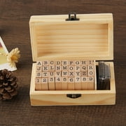 36pcs Alphabet Stamps Vintage Wooden Rubber Letter Number Stamp Set for DIY Craft Card Making Scrapbooking Supplies - Seal Body
