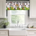 thumbnail image 3 of Easter Bunny Rod Pocket Curtain Valance, Spring Easter Eggs Floral White Black Plaid Farmhouse Window Valance for Living Room, Bedroom, Kitchen 54"W x 18"L, 3 of 9
