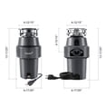 thumbnail image 5 of 1/2 HP Garbage Disposal with Power Cord, Quiet Stainless Steel Grinding, Continuous Feed Kitchen Sink Food Waste Disposer, DeepCut Fine Grinding Anti-Clog System, 5 of 9