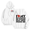 thumbnail image 2 of Comfort Hoodie Travel for Men Heart Printed Length Sleeve Hoodies Zip Up Relaxed Fit Stretchy Drawstring Casual Sweatshirt Clothes 2024 White,M, 2 of 4
