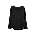 thumbnail image 3 of Cenuakty Menacute;s Spring Summer Casual T Shirt Solid Color Long Sleeve V Neck Shirts Loose Fit Tops, 3 of 6