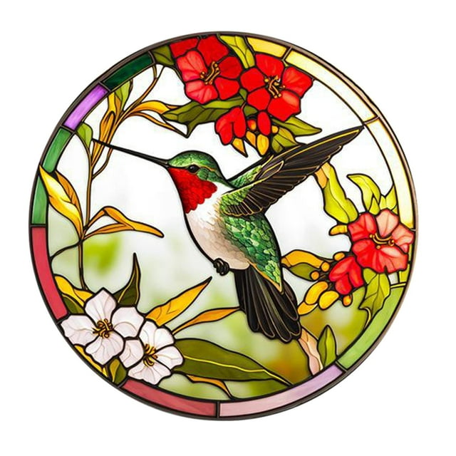 veasfak Hummingbird Glass Sticker Home Decor Waterproof Easy to Install Window Decal A