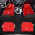 thumbnail image 2 of Bling Car Floor Mats, PVC Leather Anti-Slip Automative Floor Mats with Shining Diamond Rhinestone Crown, Sparkly Glitter Crystal Carpet, Universal Fit Automotive SUV, Sedan, Van, 4pcs for Girl Woman, 2 of 7