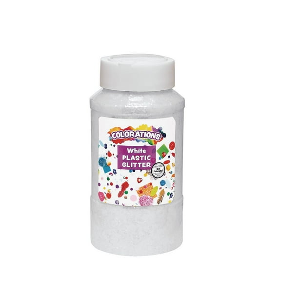 Colorations Extra-Safe Plastic Glitter, White - 1 lb.