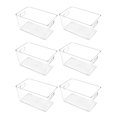 thumbnail image 1 of Contenedores organizadores, soluciones de almacenamiento de plástico transparente para uso en varias habitaciones, organizador que ahorra espacio con tapa extraíble, asas de fácil agarre, polietileno, 1 of 6