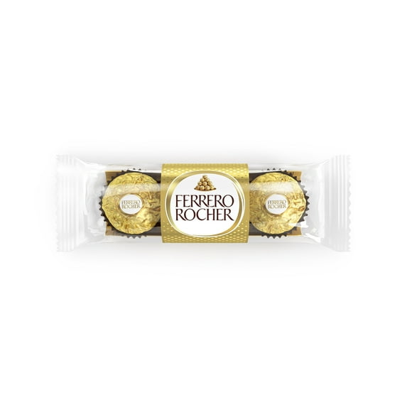 Chocolat fin aux noisettes Ferrero Rocher, 3 par paquet 3 chocolats emballés individuellement, 37,5g