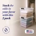 thumbnail image 3 of HOMZ 112-Quart Clear Plastic Stackable Storage Bin with Lid, 2 Pack, Gray, 3 of 11