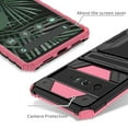 thumbnail image 3 of Feishell for Google Pixel 6 Pro Wallet Case Credit Card Holder Stand Kickstand Rugged Hard PC + Soft TPU Shockproof Heavy Duty Defender Armor [Military Grade Protection] Grip Phone Case, Pink, 3 of 9