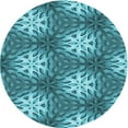 thumbnail image 1 of Ahgly Company Tapis Rond Lavable en Machine Intérieur Transitionnel Vert Sarcelle, 4 Pieds Rond, 1 of 7