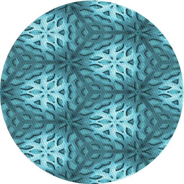 Ahgly Company Tapis Rond Lavable en Machine Intérieur Transitionnel Vert Sarcelle, 4 Pieds Rond