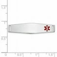 thumbnail image 2 of 14K White Gold 34x9mm Off-Center Red Epoxy Enameled Soft Diamond Shape Medical ID Plate # 817 XM645W, 2 of 2